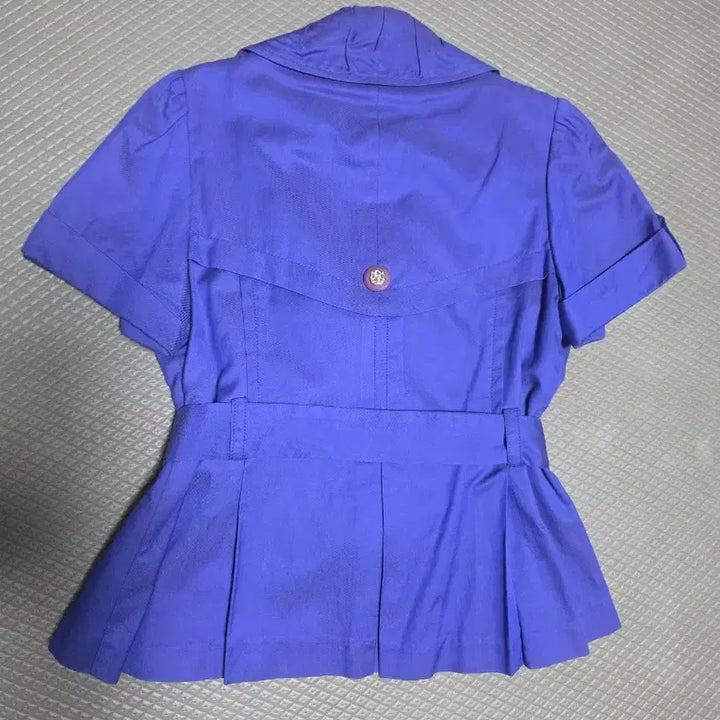 [BUNJANG] Short Sleeve Belted Jacket Purple / 반팔 벨티드 자켓
