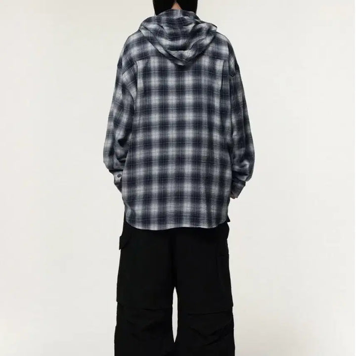 [BUNJANG] Checkered Hoodie Shirt / 아이돈워너셀 체크후드 셔츠