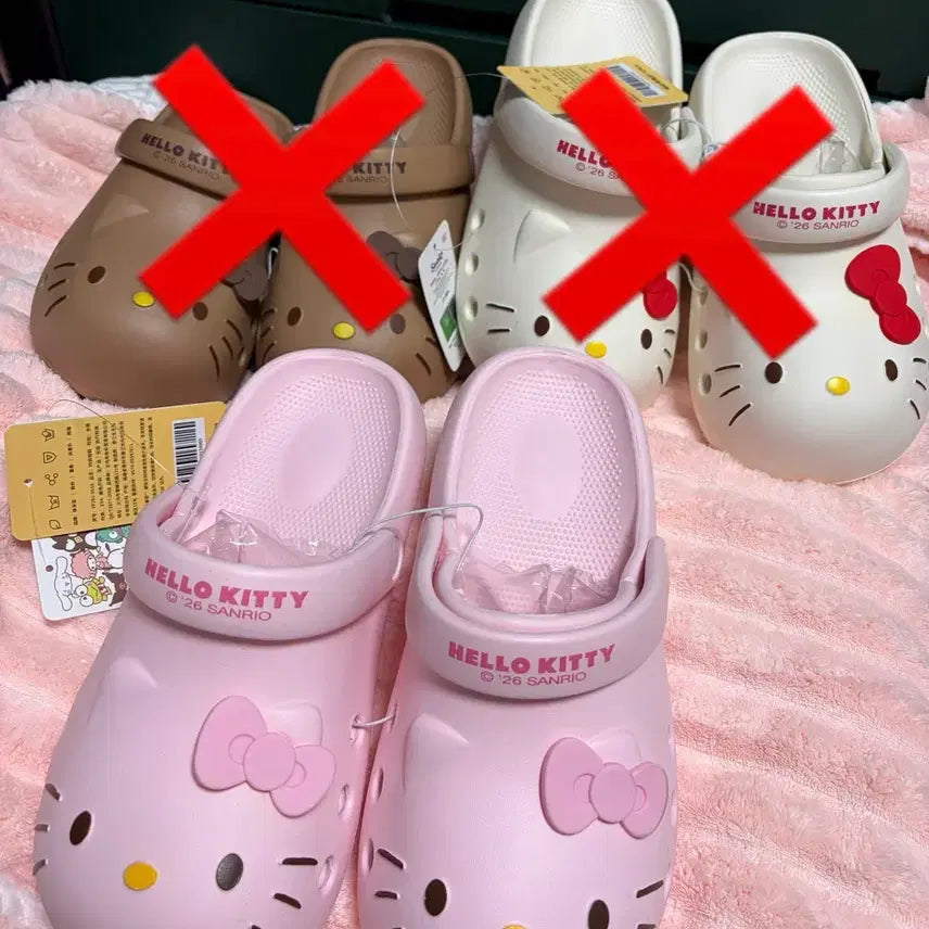 [SOLD OUT] 키티 크록스 핑크/브라운/아이보리