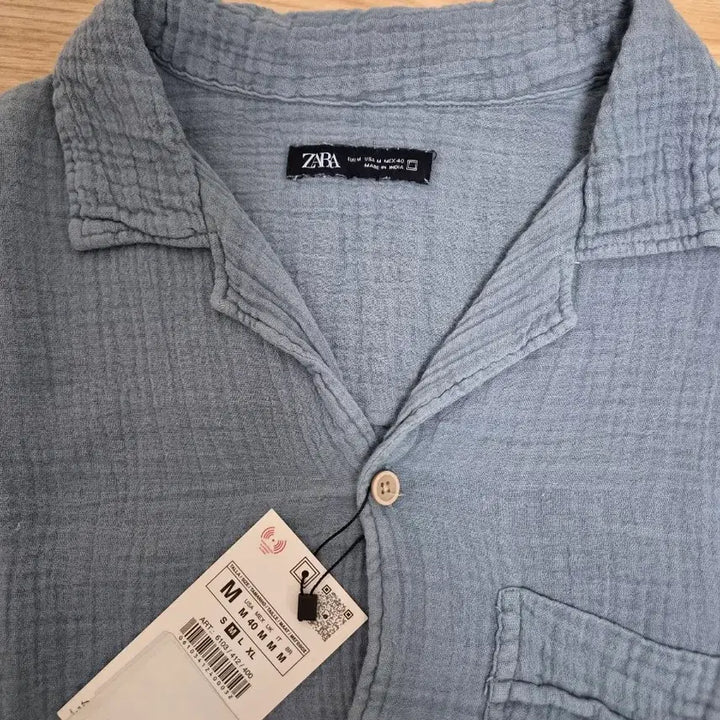 [BUNJANG] Zara Blue Cotton Shirt - Medium / 자라 블루 셔츠 M 사이즈 새상품