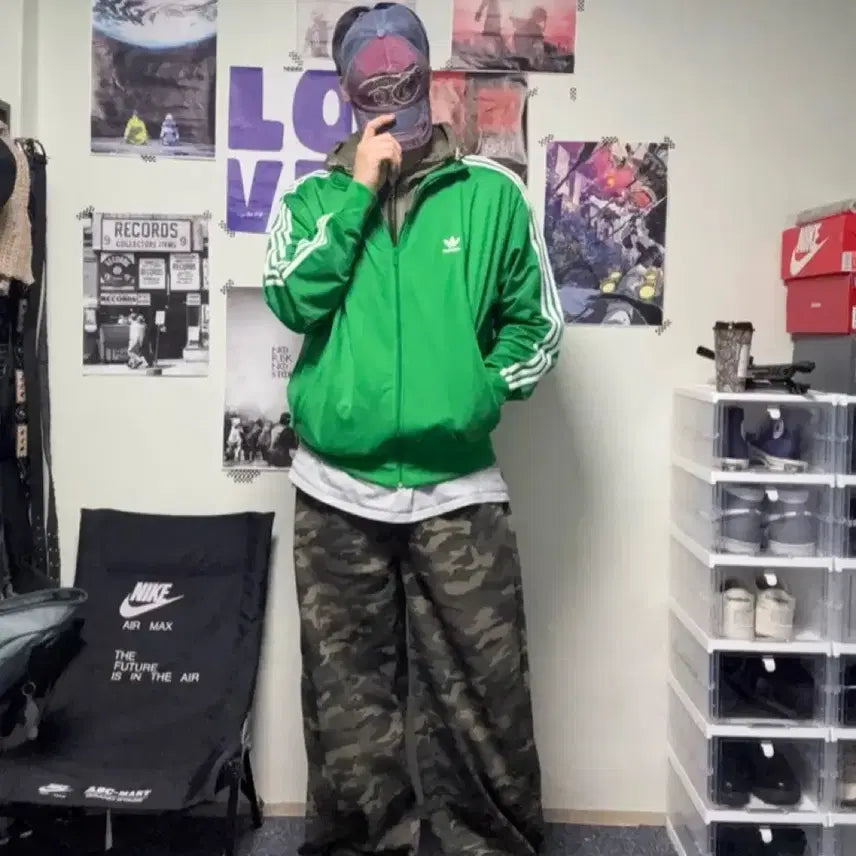 [BUNJANG] Balloon Fit Wide Camo Cargo Pants / 벌룬핏 와이드 카모팬츠