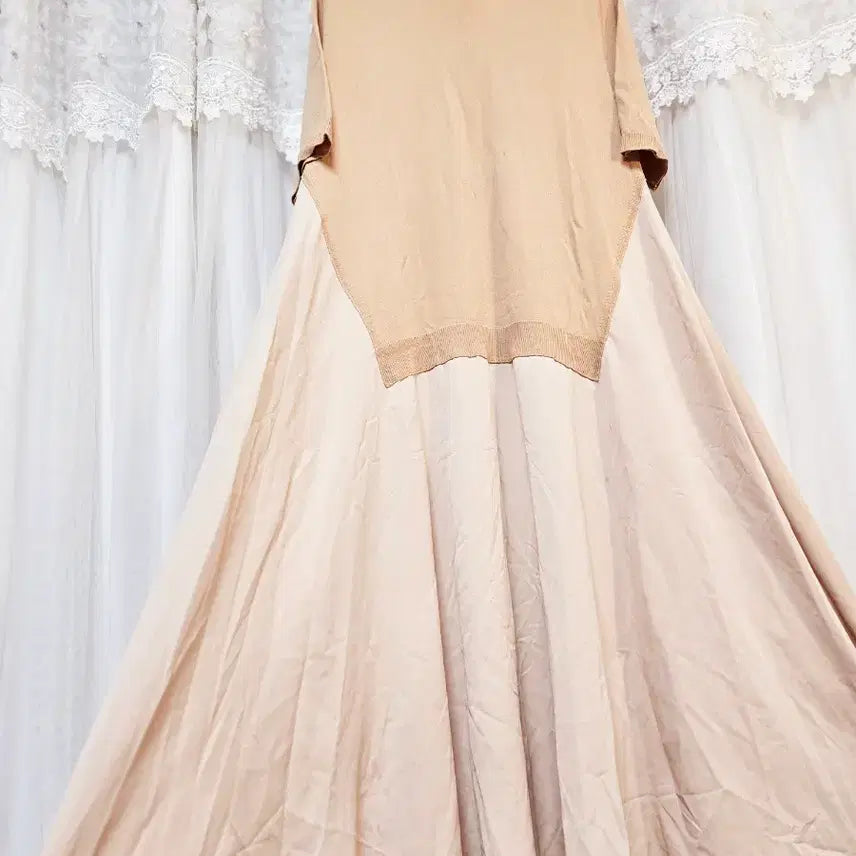 [BUNJANG] Knit Layered Long Dress / 니트레이어드 롱원피스