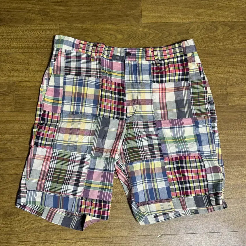 [BUNJANG] Polo Patchwork Shorts / 폴로 패치워크 반바지 33인치 허리43cm 총장50cm