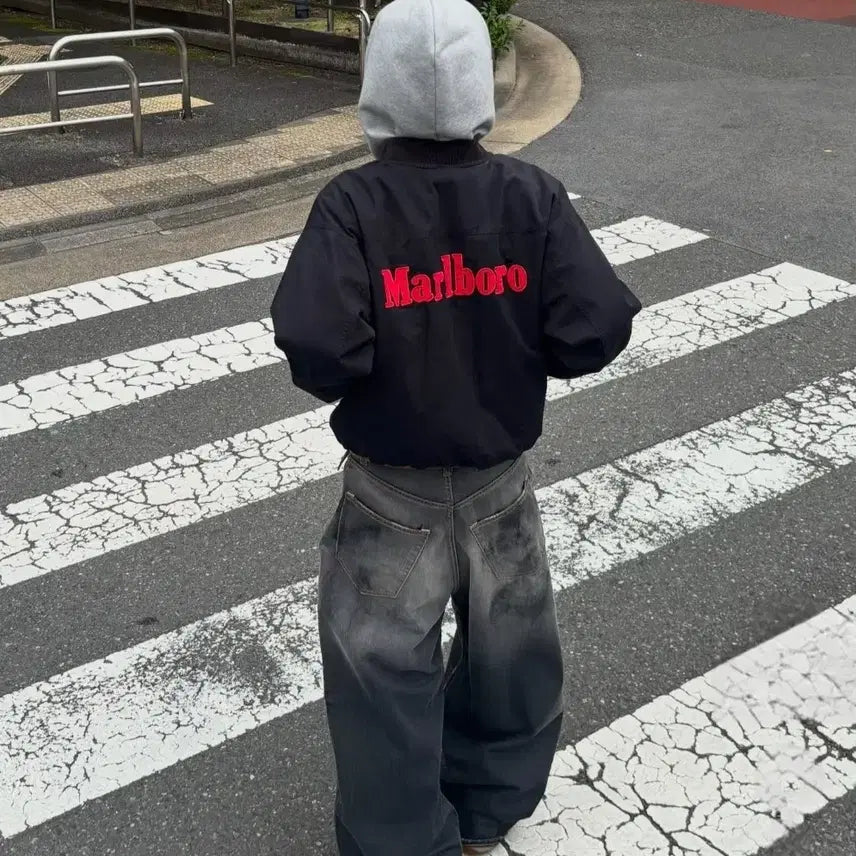[BUNJANG] Marlboro Reversible Bomber Jacket / 말보로 리버시블 봄버 자켓