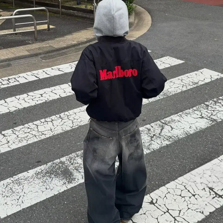 [BUNJANG] Marlboro Reversible Bomber Jacket / 말보로 리버시블 봄버 자켓