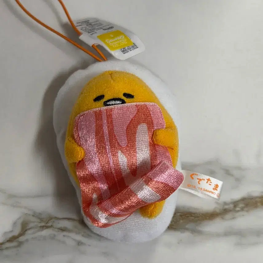 [BUNJANG] Gudetama Bacon Blanket Doll Keyring / 구데타마 베이컨 이불 인형 키링