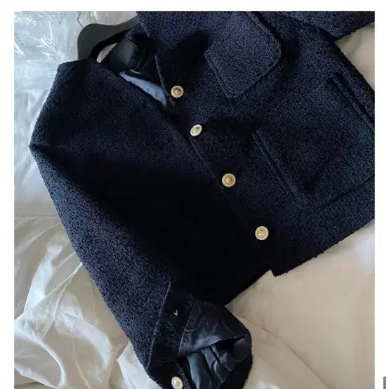 [BUNJANG] Flip Tweed Jacket - Navy - New / 플립 트위드자켓 네이비컬러 새제품