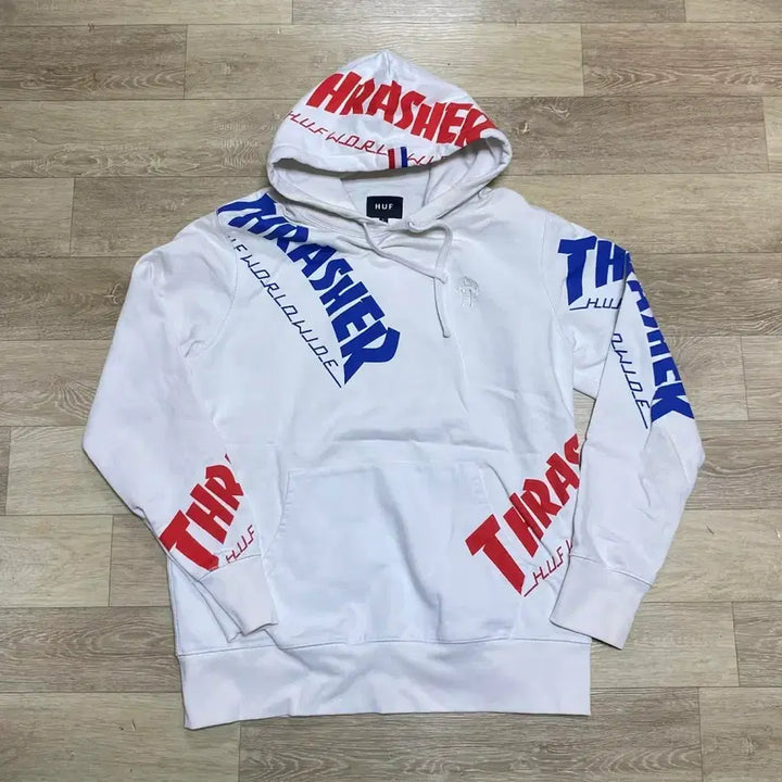 [BUNJANG] HUF Thrasher Collaboration Hoodie White / 허프 트레셔 콜라보 후드티 화이트 교신