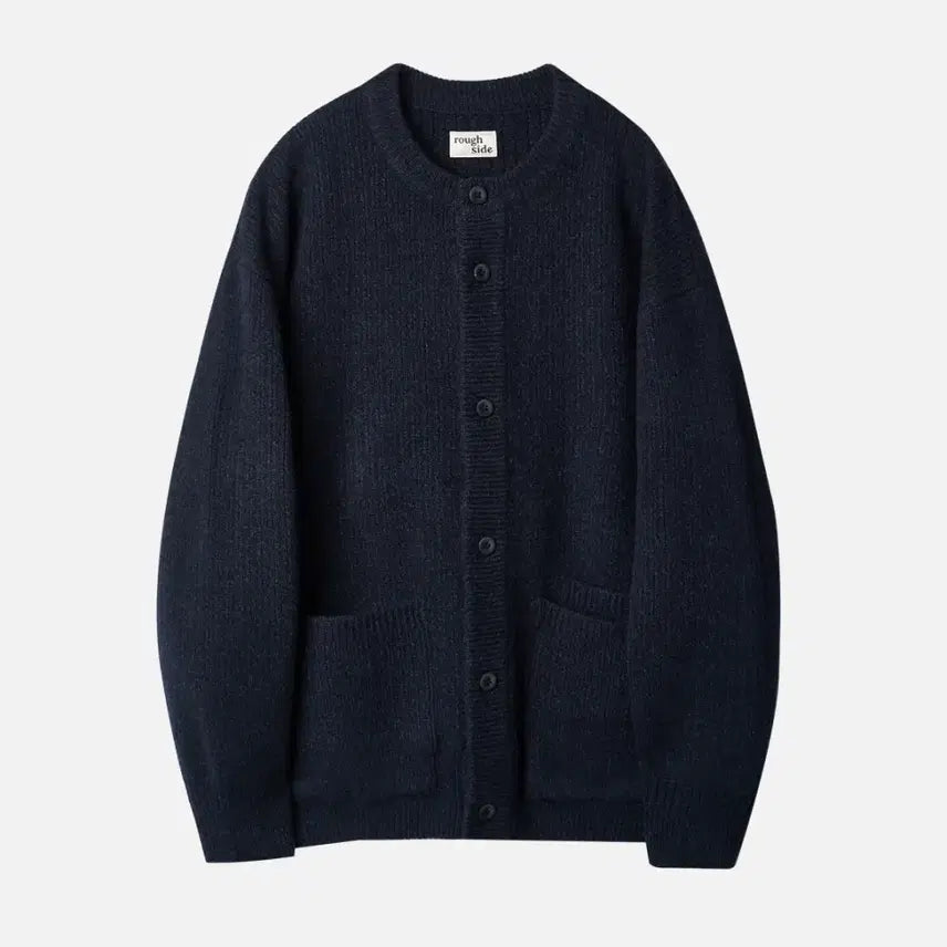 [BUNJANG] Roughside Crewneck Knit Cardigan Navy Size 3 / 러프사이드 크루넥 니트 가디건 네이비 3사이즈