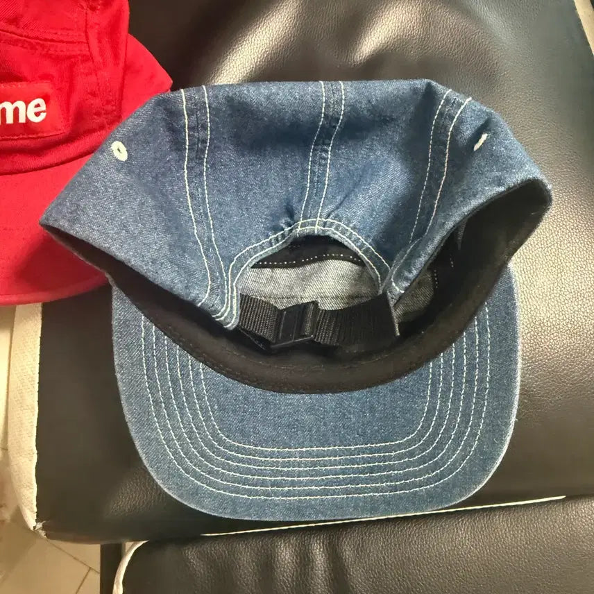 [BUNJANG] Supreme Denim Camp Cap / 슈프림 박스로고 캠프캡 모자 워시드 데님 스티치