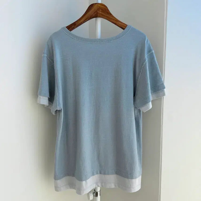 [SOLD OUT] 교신안함)워싱 코튼 레이어드 티셔츠