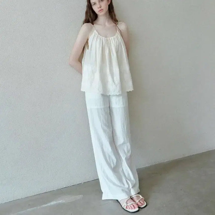 [BUNJANG] Lace Scallop Blouse (Light Yellow) / 레이스 스칼랩 블라우스(라이트 옐로우)
