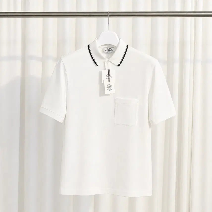 [BUNJANG] Hermès Cotton Pocket Collar T-shirt / [새상품/L] 에르메스 코튼 포켓 카라 티셔츠
