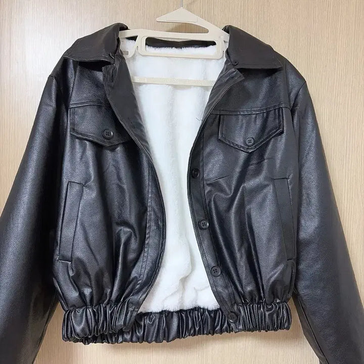 [BUNJANG] Leather and Sheepskin Jacket / 가죽양털자켓 레더자켓