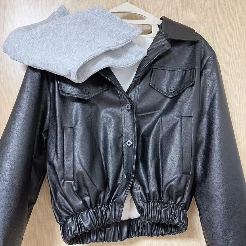 [BUNJANG] Leather and Sheepskin Jacket / 가죽양털자켓 레더자켓