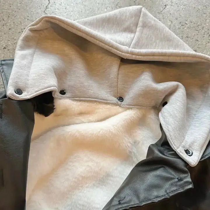 [BUNJANG] Leather and Sheepskin Jacket / 가죽양털자켓 레더자켓