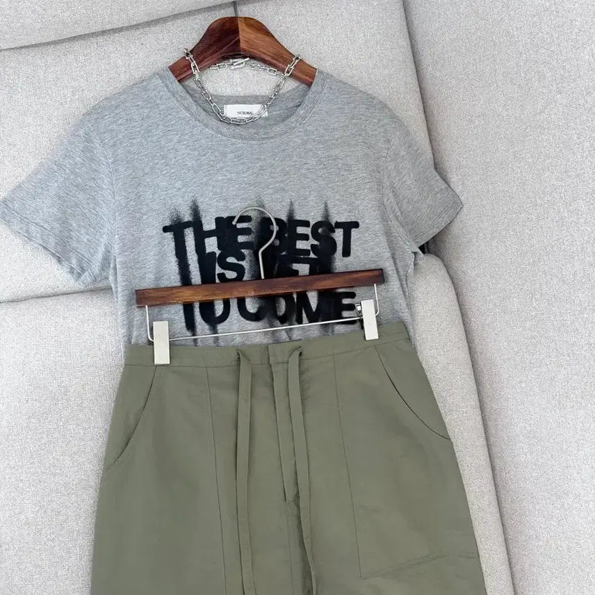 [BUNJANG] Gray Lettering Short Sleeve T-shirt / 교신안함)그레이 레터링 반팔 티셔츠