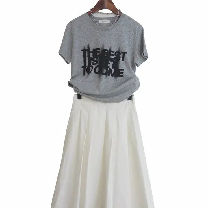 [BUNJANG] Gray Lettering Short Sleeve T-shirt / 교신안함)그레이 레터링 반팔 티셔츠