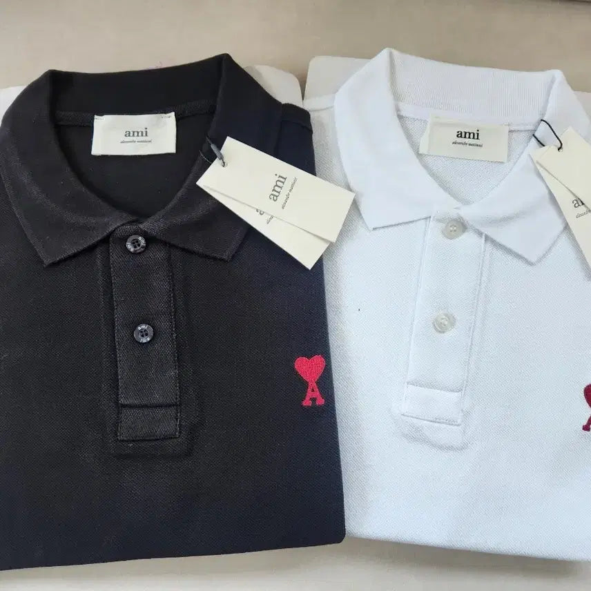 [BUNJANG] Ami Polo PK T-shirt Set / 1+1) 아미 폴로 타라 pk  2장 셋트