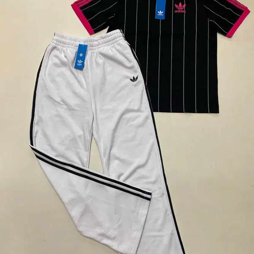 [BUNJANG] Adidas Black/Pink Tracksuit Set M / 아디다스 상하의 세트 블랙/핑크 M