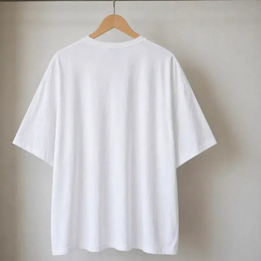 [BUNJANG] Unbranded Leopard Pocket Oversized T-Shirt / 새상품 흰색 레오파드 포켓 오버핏티