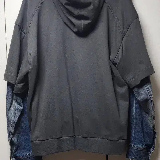 [BUNJANG] Juun.J Denim Layered Hoodie M / 준지 데님 레이어드 후드 M