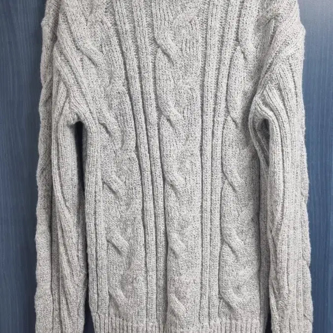 [BUNJANG] Kkwabaegi Gray Turtleneck Knit / 꽈배기 폴라 니트 회색