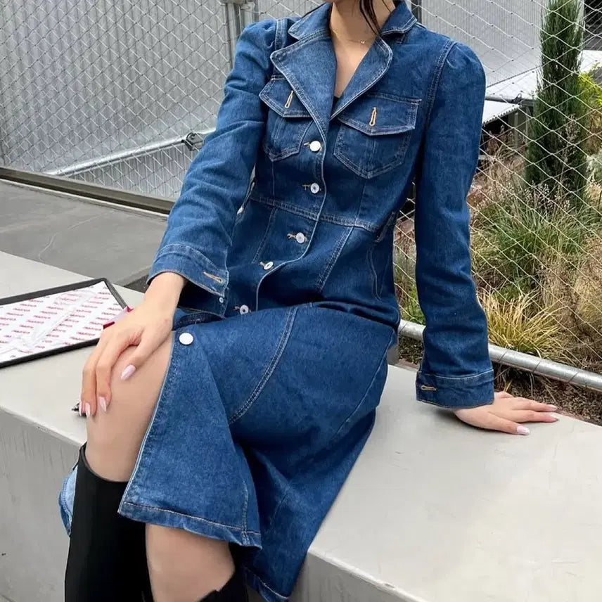 [BUNJANG] Denim Long Dress / 데님 원피스