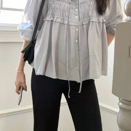 [BUNJANG] Moabin Sky Blue Blouse / 모아빈 블라우스