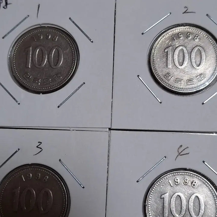 [BUNJANG] 1998 Korean 100 Won Coin Set / 특년도1998년.    4개