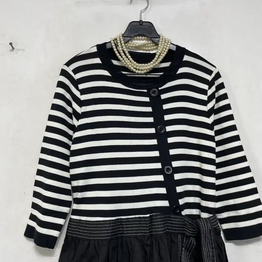 [BUNJANG] N6265 Knit Panel Long Dress / 특가새)N6265 니트배색 바스락 롱 원피스