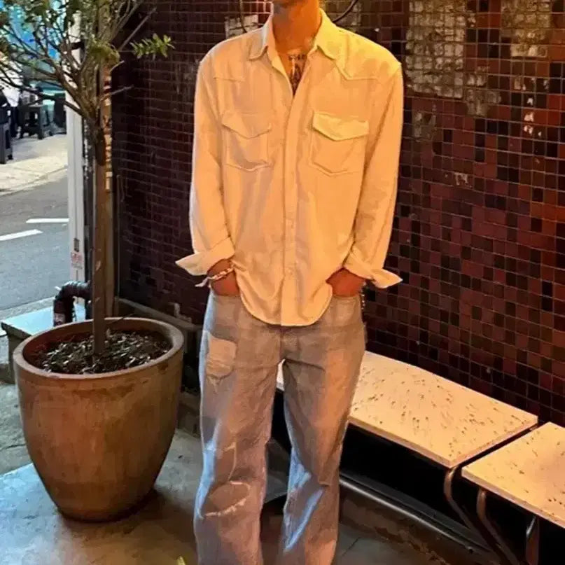[BUNJANG] Vintage Western Shirt (Ivory) M / (미사용) 빈티지 웨스턴 셔츠 (아이보리) M