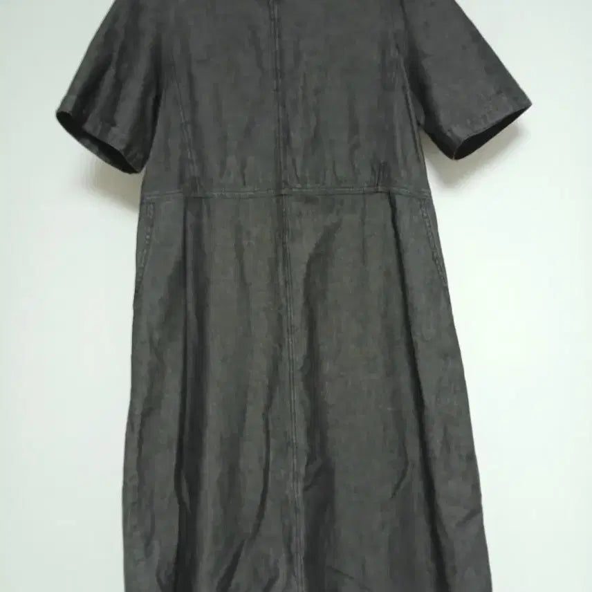 [BUNJANG] Black Denim Sleeveless Long Dress (Size 66) / 블랙 데님 반팔 롱 원피스(66)