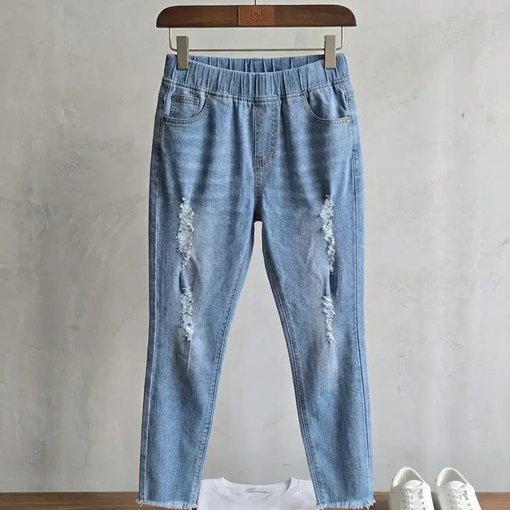[BUNJANG] Light Wash Ripped Denim Pants / 새상품 연청데님 바지