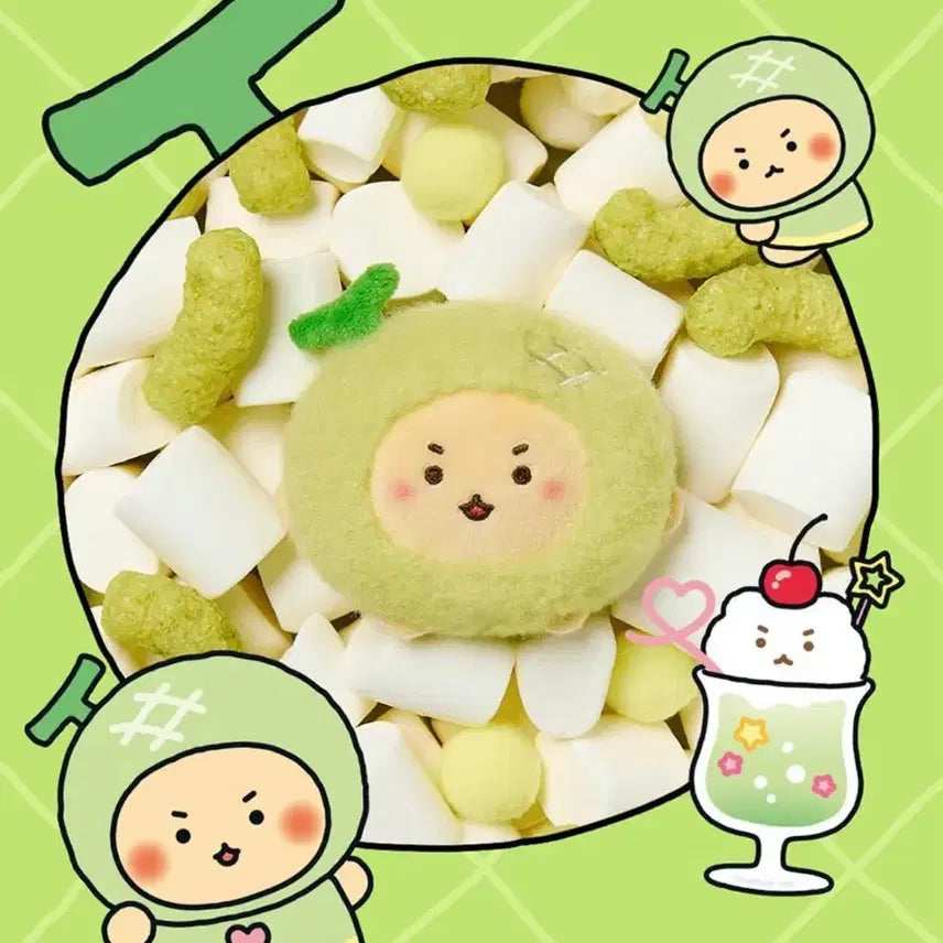 [BUNJANG] Manggeureojin Gom Olive Young Melon Doll Keyring / 망그러진곰 올리브영 멜론 인형키링