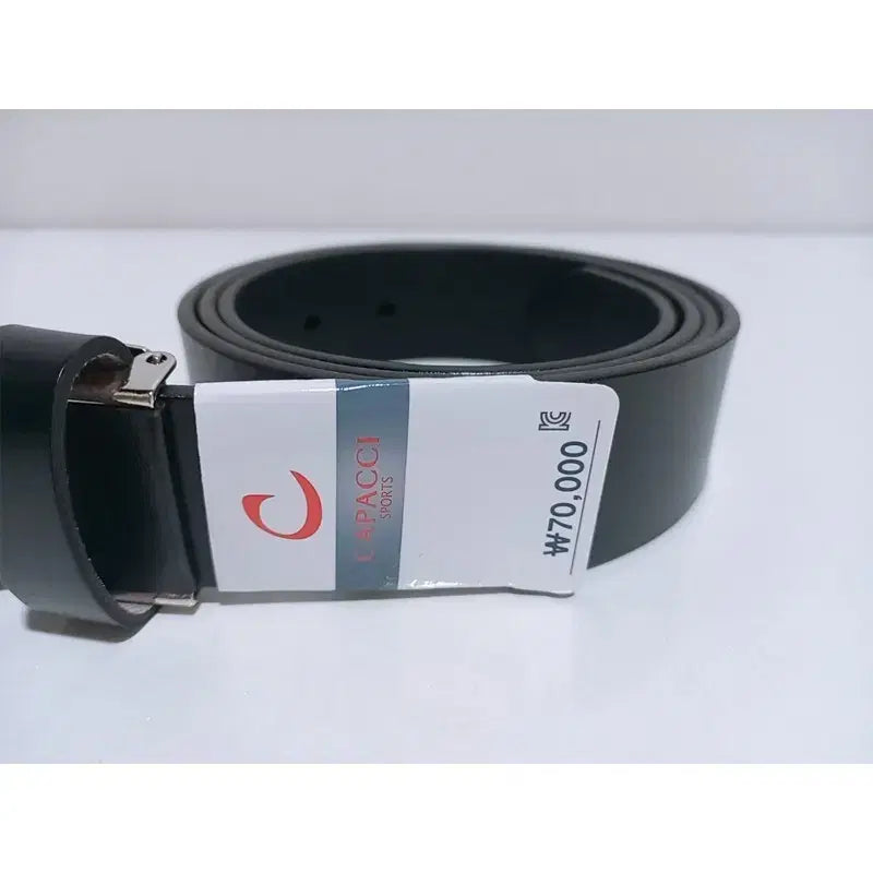 [BUNJANG] Gapachi Simple Black Full Grain Leather Belt / (택포)가파치 심플블랙 통가죽 벨트 롱