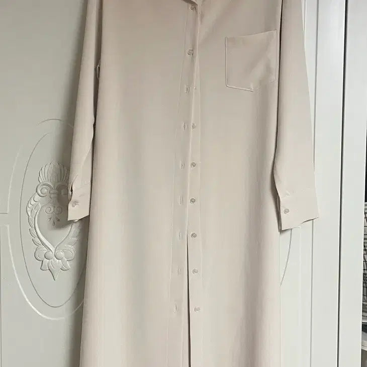 [BUNJANG] Long Shirt Dress - Ivory / 셔츠 롱 원피스