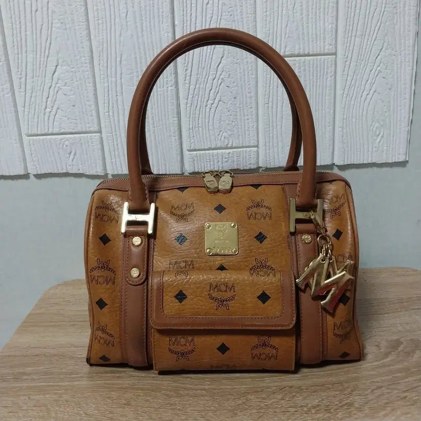 [BUNJANG] MCM Visetos Boston Bag Brown / MCM 비세토스 보스턴백 브라운(정품)