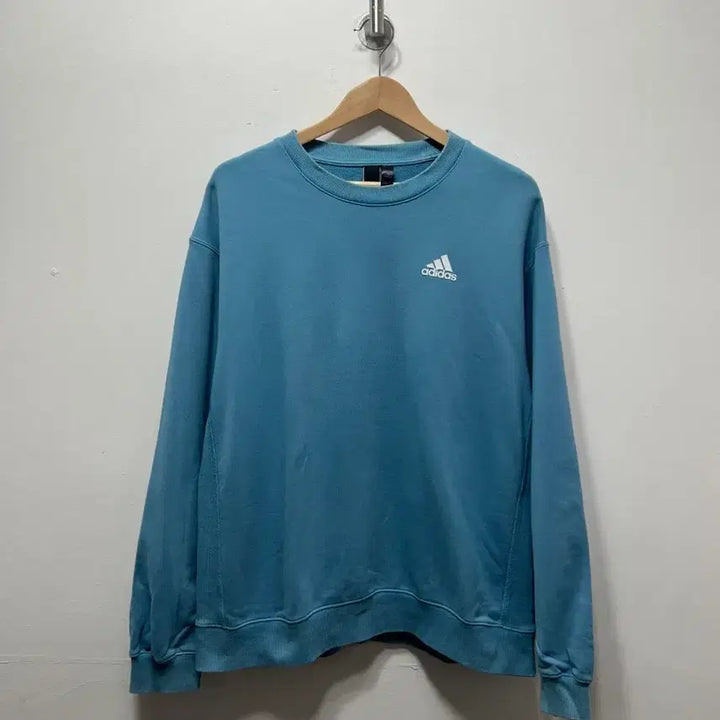 [BUNJANG] Adidas Blue Fleece Sweatshirt L / 아디다스 블루 기모 맨투맨 티셔츠 L