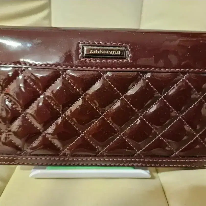 [BUNJANG] Burberry Quilted Burgundy Long Wallet / 버버리 퀼팅 버건디  장지갑