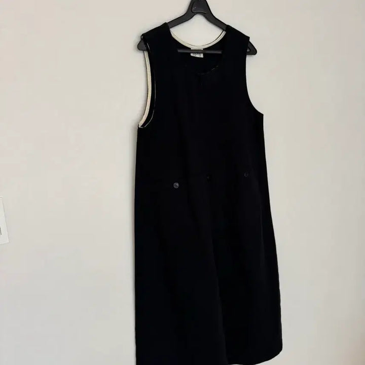[BUNJANG] Black Cotton Button Long Dress / 롱원피스 버튼원피스 코튼원피스