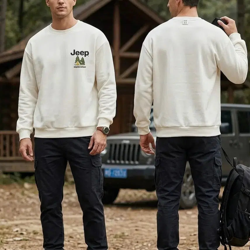 [BUNJANG] Jeep Logo Sweatshirt White Size 105 / Jeep 지프 맨투맨 화이트 105적당