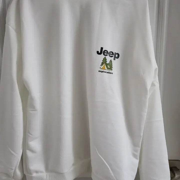 [BUNJANG] Jeep Logo Sweatshirt White Size 105 / Jeep 지프 맨투맨 화이트 105적당