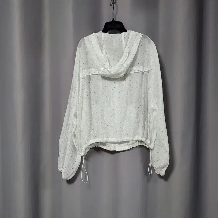 [SOLD OUT] 오버핏 프릴 도트 시스루 후드 집업