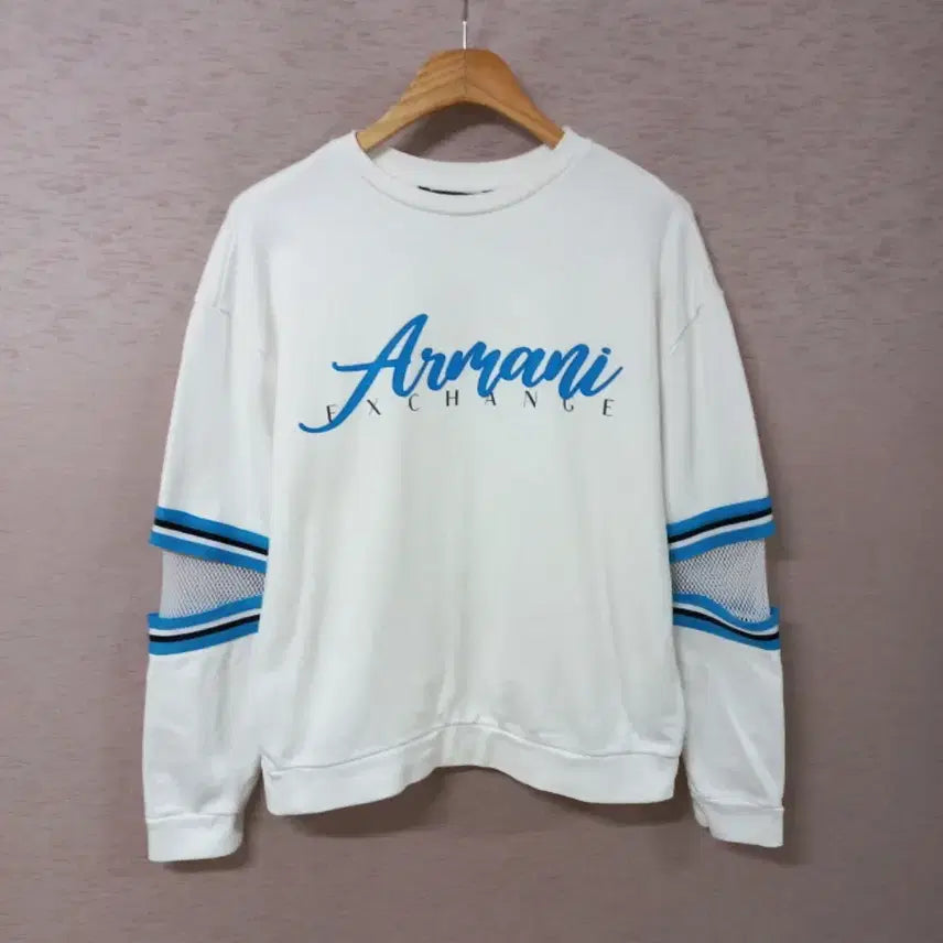 [BUNJANG] Armani Exchange Mesh White Print T-shirt / B4-29/아르마니익스체인지 망사배색 화이트 프린트 티셔츠