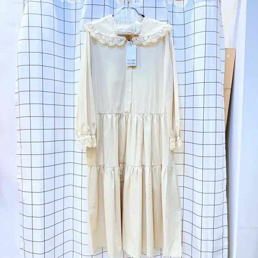 [BUNJANG] Plastic Island Lace Collar Long Dress / 새상품 풀라스틱아일랜드 레이스카라 롱원피스 택가99000