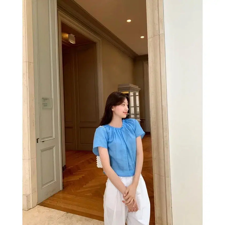[BUNJANG] LePlain Silk Linen Blouse / 택달린새상품 르플레인 실크 린넨 블라우스 라플리에 시예
