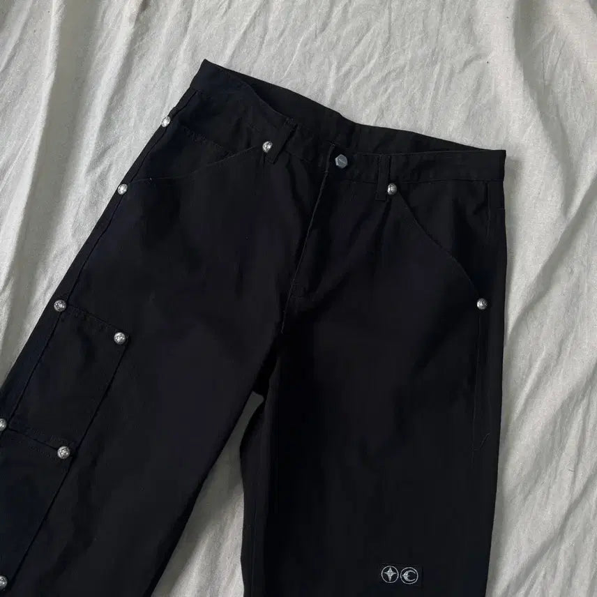 [SOLD OUT] 떠그클럽 리벳 카펜터 블랙 팬츠 L