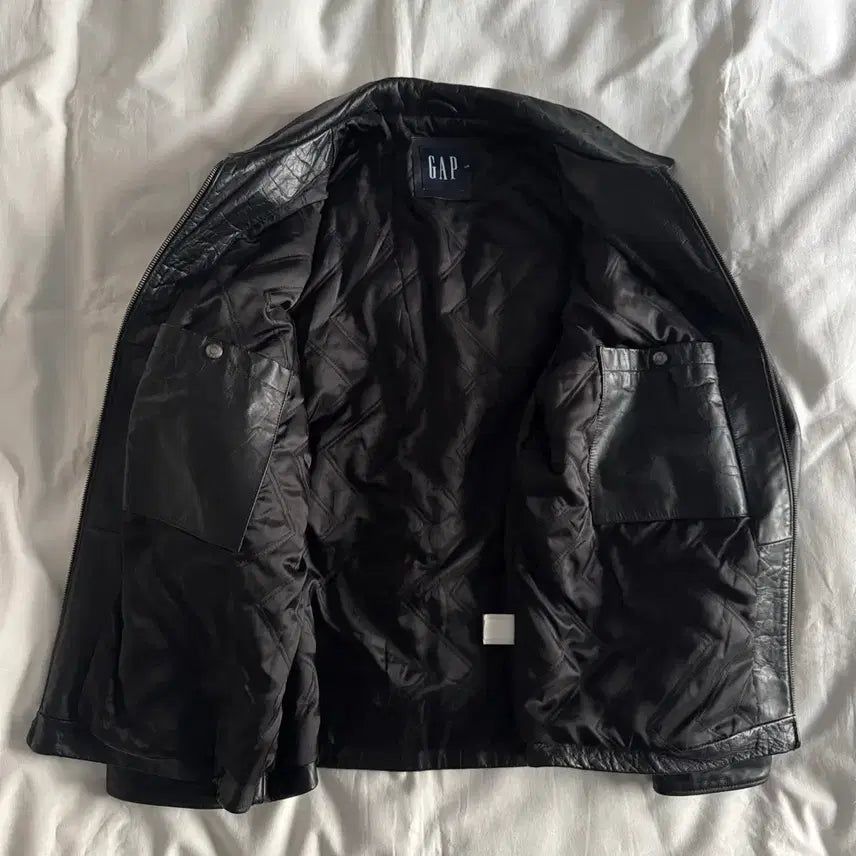 [BUNJANG] Old Gap Single Zip-Up Leather Jacket / [L] 올드갭 싱글 집업 레더 자켓
