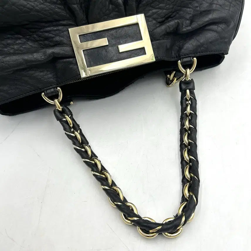 [BUNJANG] Fendi Mia Shoulder Bag - Large / 펜디 블랙 레더 미아 숄더백 라지(수요일까지만 이가격)